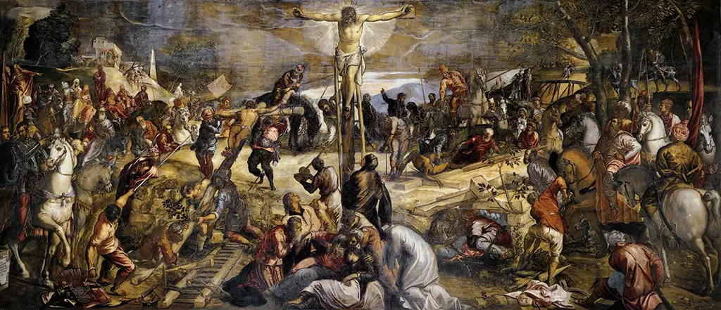 Crucifixion in Detail Tintoretto